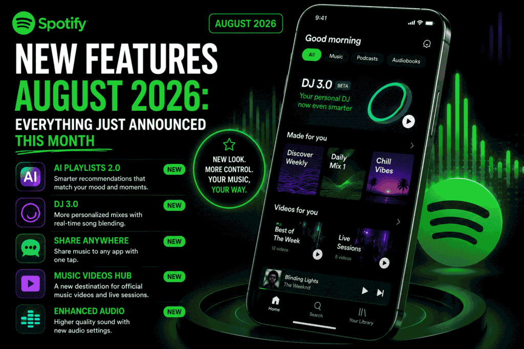Spotify New Features August 2026